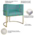 Kit Divã Luna 140cm Lado Esquerdo e 02 Poltronas Base de Ferro Dourado Suede Azul Turquesa