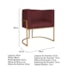 Kit Divã Luna 140cm Lado Esquerdo e 02 Poltronas Base de Ferro Dourado Suede Bordo