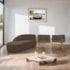 Kit Divã Luna 140cm Lado Esquerdo e 02 Poltronas Base de Ferro Dourado Suede Marrom