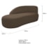 Kit Divã Luna 140cm Lado Esquerdo e 02 Poltronas Base de Ferro Dourado Suede Marrom