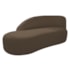 Kit Divã Luna 140cm Lado Esquerdo e 02 Poltronas Base de Ferro Dourado Suede Marrom