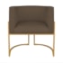 Kit Divã Luna 140cm Lado Esquerdo e 02 Poltronas Base de Ferro Dourado Suede Marrom
