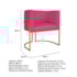 Kit Divã Luna 140cm Lado Esquerdo e 02 Poltronas Base de Ferro Dourado Suede Pink