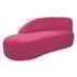 Kit Divã Luna 140cm Lado Esquerdo e 02 Poltronas Base de Ferro Dourado Suede Pink