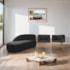 Kit Divã Luna 140cm Lado Esquerdo e 02 Poltronas Base de Ferro Dourado Suede Preto