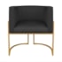 Kit Divã Luna 140cm Lado Esquerdo e 02 Poltronas Base de Ferro Dourado Suede Preto
