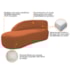 Kit Divã Luna 140cm Lado Esquerdo e 02 Poltronas Base de Ferro Dourado Suede Terracota