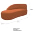 Kit Divã Luna 140cm Lado Esquerdo e 02 Poltronas Base de Ferro Dourado Suede Terracota