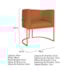 Kit Divã Luna 140cm Lado Esquerdo e 02 Poltronas Base de Ferro Dourado Suede Terracota