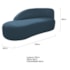 Kit Divã Luna 140cm Lado Esquerdo e 02 Poltronas Base de Ferro Preto Linho Azul Royal