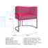 Kit Divã Luna 140cm Lado Esquerdo e 02 Poltronas Base de Ferro Preto Suede Pink