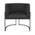 Kit Divã Luna 140cm Lado Esquerdo e 02 Poltronas Base de Ferro Preto Suede Preto