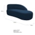 Kit Divã Luna 160cm Lado Direito e 01 Poltrona Base de Ferro Dourada Suede Azul Marinho