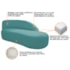 Kit Divã Luna 160cm Lado Direito e 01 Poltrona Base de Ferro Dourada Suede Azul Turquesa