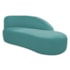 Kit Divã Luna 160cm Lado Direito e 01 Poltrona Base de Ferro Dourada Suede Azul Turquesa