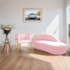 Kit Divã Luna 160cm Lado Direito e 01 Poltrona Base de Ferro Dourada Suede Rosa Bebe