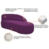 Kit Divã Luna 160cm Lado Direito e 01 Poltrona Base de Ferro Dourada Suede Roxo