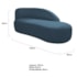 Kit Divã Luna 160cm Lado Direito e 01 Poltrona Base de Ferro Preto Linho Azul Royal