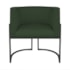 Kit Divã Luna 160cm Lado Direito e 01 Poltrona Base de Ferro Preto Linho Verde
