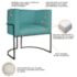 Kit Divã Luna 160cm Lado Direito e 01 Poltrona Base de Ferro Preto Suede Azul Turquesa