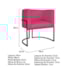 Kit Divã Luna 160cm Lado Direito e 01 Poltrona Base de Ferro Preto Suede Pink