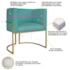 Kit Divã Luna 160cm Lado Direito e 02 Poltronas Base de Ferro Dourado Suede Azul Turquesa