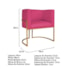 Kit Divã Luna 160cm Lado Direito e 02 Poltronas Base de Ferro Dourado Suede Pink