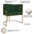 Kit Divã Luna 160cm Lado Direito e 02 Poltronas Base de Ferro Dourado Suede Verde