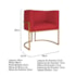 Kit Divã Luna 160cm Lado Direito e 02 Poltronas Base de Ferro Dourado Suede Vermelho