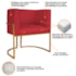 Kit Divã Luna 160cm Lado Direito e 02 Poltronas Base de Ferro Dourado Suede Vermelho