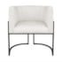 Kit Divã Luna 160cm Lado Direito e 02 Poltronas Base de Ferro Preto Bouclé Branco