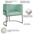 Kit Divã Luna 160cm Lado Direito e 02 Poltronas Base de Ferro Preto Suede Azul Tiffany