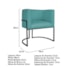 Kit Divã Luna 160cm Lado Direito e 02 Poltronas Base de Ferro Preto Suede Azul Turquesa