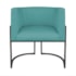 Kit Divã Luna 160cm Lado Direito e 02 Poltronas Base de Ferro Preto Suede Azul Turquesa