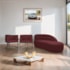 Kit Divã Luna 160cm Lado Direito e 02 Poltronas Base de Ferro Preto Suede Bordo
