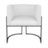 Kit Divã Luna 160cm Lado Direito e 02 Poltronas Base de Ferro Preto Suede Branco