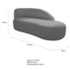 Kit Divã Luna 160cm Lado Direito e 02 Poltronas Base de Ferro Preto Suede Cinza