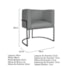 Kit Divã Luna 160cm Lado Direito e 02 Poltronas Base de Ferro Preto Suede Cinza
