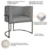Kit Divã Luna 160cm Lado Direito e 02 Poltronas Base de Ferro Preto Suede Cinza