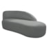 Kit Divã Luna 160cm Lado Direito e 02 Poltronas Base de Ferro Preto Suede Cinza