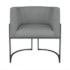 Kit Divã Luna 160cm Lado Direito e 02 Poltronas Base de Ferro Preto Suede Cinza