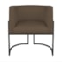 Kit Divã Luna 160cm Lado Direito e 02 Poltronas Base de Ferro Preto Suede Marrom
