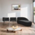 Kit Divã Luna 160cm Lado Direito e 02 Poltronas Base de Ferro Preto Suede Preto