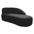 Kit Divã Luna 160cm Lado Direito e 02 Poltronas Base de Ferro Preto Suede Preto