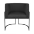 Kit Divã Luna 160cm Lado Direito e 02 Poltronas Base de Ferro Preto Suede Preto