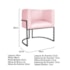 Kit Divã Luna 160cm Lado Direito e 02 Poltronas Base de Ferro Preto Suede Rosa Bebe