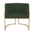 Kit Divã Luna 160cm Lado Esquerdo e 01 Poltrona Base de Ferro Dourado Linho Verde