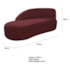 Kit Divã Luna 160cm Lado Esquerdo e 01 Poltrona Base de Ferro Dourado Suede Bordo