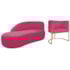 Kit Divã Luna 160cm Lado Esquerdo e 01 Poltrona Base de Ferro Dourado Suede Pink