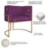 Kit Divã Luna 160cm Lado Esquerdo e 01 Poltrona Base de Ferro Dourado Suede Roxo